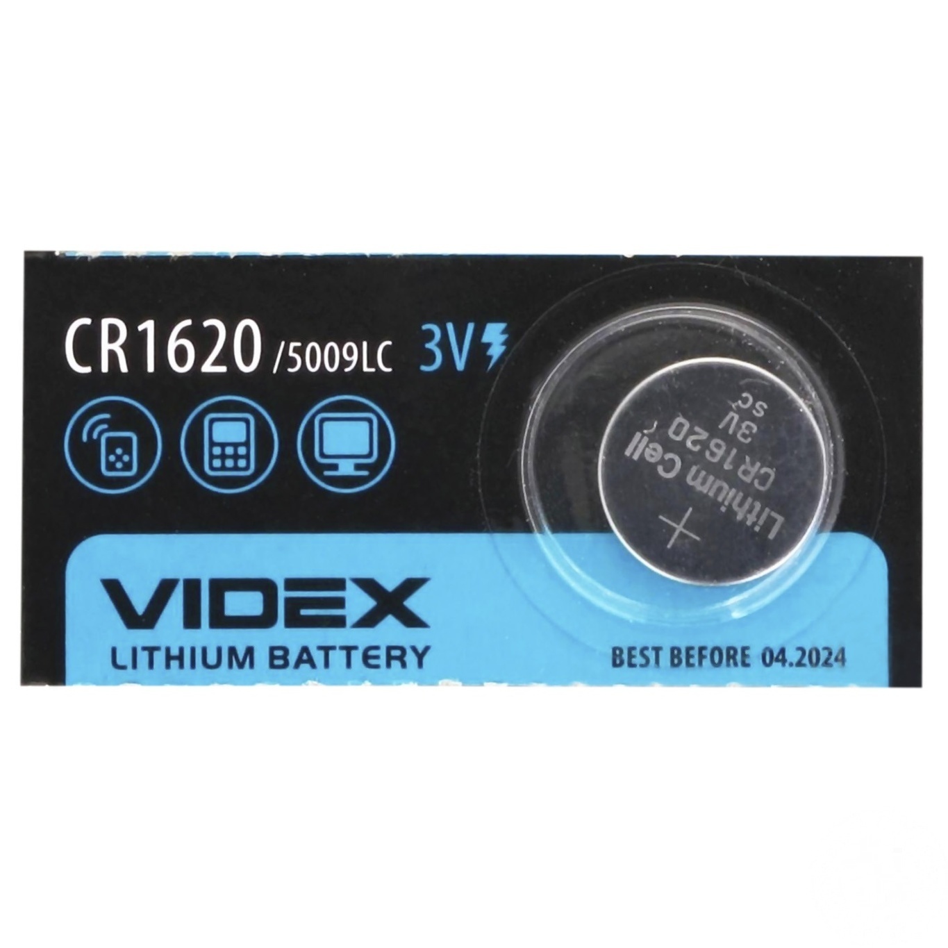 

Батарейка Videx литиевая CR1620 1шт