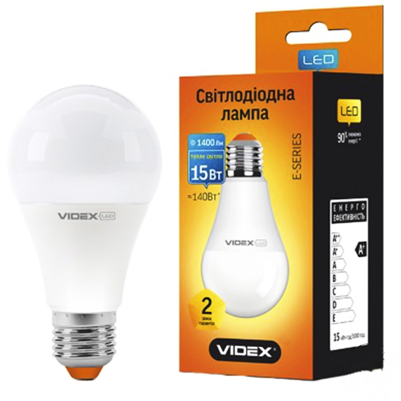

Лампа светодиодная Videx LED A65E 15W E27 3000K