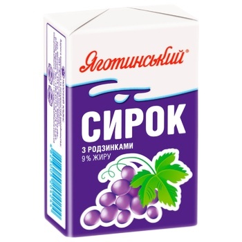 Yagotynskyi Cottage Cheese with Raisins 9% 90g - buy, prices for NOVUS - photo 1