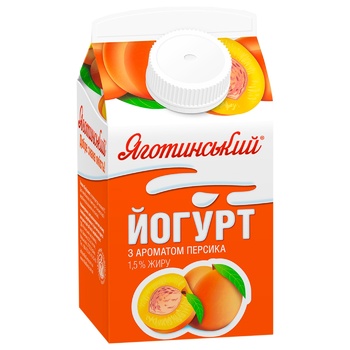 Йогурт Яготинский с ароматом персика 1,5% 450г - купить, цены на Auchan - фото 1