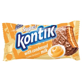 Konti Super Kontik Chocolate Glazed Condensed Milk Cookies 100g - buy, prices for EKO Market - photo 1