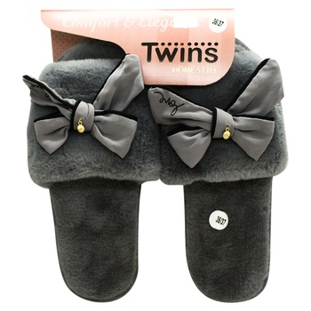 Twins Women's Home Slippers cotton s.36/37 pink/gray - buy, prices for MegaMarket - photo 3