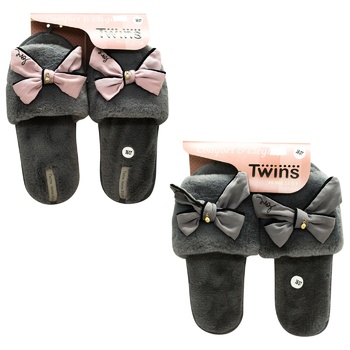 Twins Women's Home Slippers cotton s.36/37 pink/gray - buy, prices for Za Raz - photo 1