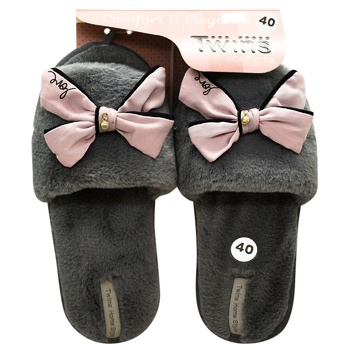 Twins Women's Home Slippers cotton s.40 pink/gray - buy, prices for - photo 3