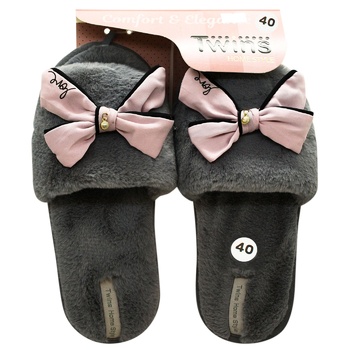 Twins Women's Home Slippers cotton s.40 pink/gray - buy, prices for ULTRAMARKET - photo 3