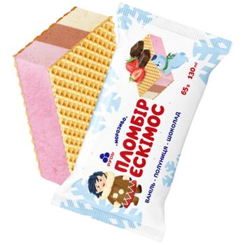 Морозиво Рудь Ваніль-полуниця-шоколад 65г - купити, ціни на Таврія В - фото 1