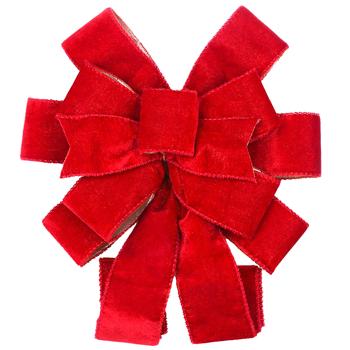 BonaDi Decorative Velvet Bow 28x79cm Red