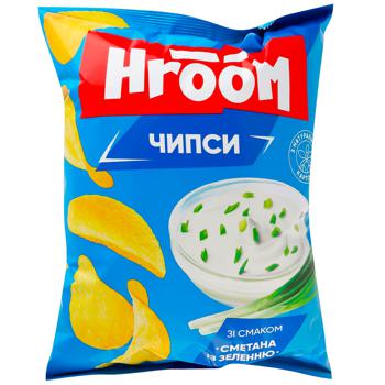 Чипсы Hroom Сметана с зеленью 150г - купить, цены на Восторг - фото 1