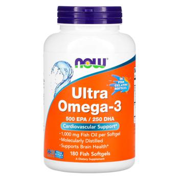 Риб'ячий жир Now Foods Ultra Omega-3 180 риб'ячих гелевих капсул - купити, ціни на Біотус - фото 1