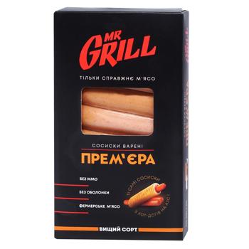 Сосиски Mr.Grill Премьера вареные высший сорт 330г - купить, цены на Чудо Маркет - фото 1