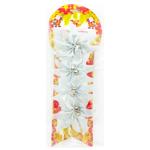 Set of Silver Flower Bows 4pcs 13*11cm