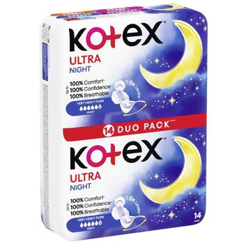 Kotex Ultra Night Sanitary Pads 14pcs - buy, prices for COSMOS - photo 1
