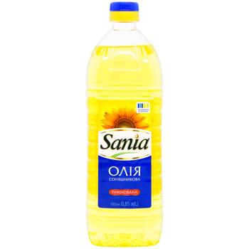 Олія соняшникова Sania рафінована 0,85л - купити, ціни на МегаМаркет - фото 1