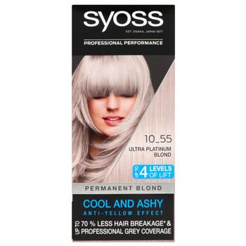 Syoss 10-55 Ultra Cool Platinum Blond Cream Hair Dye 115ml