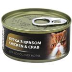 AnimAll Chicken & Crab Wet Food for Adult Cats 85g