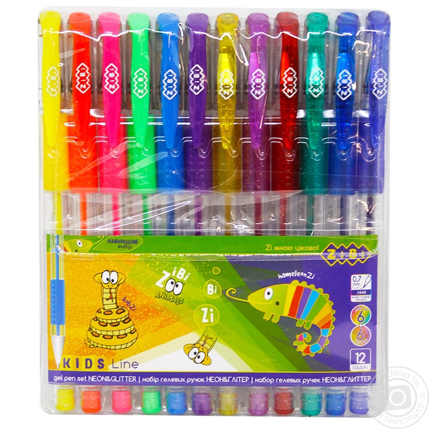 

Набор ручек Zibi Glitter гелевые 12 цветов 12шт