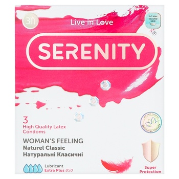 Serenity Woman's Feeling Naturel Classic Condoms 3pcs - buy, prices for METRO - photo 2