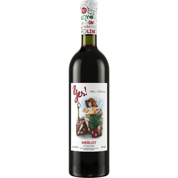 Вино Yes! Merlot красное сухое 13,5% 0,75л - купить, цены на Auchan - фото 1