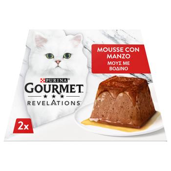 Корм влажный Gourmet Revelations Мусс с говядиной и подливкой для взрослых кошек 57г х 2шт - купить, цены на MasterZoo - фото 2