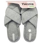 Twins 9180 HS-VL Women's Velour Сross Gray Slippers s.36/37