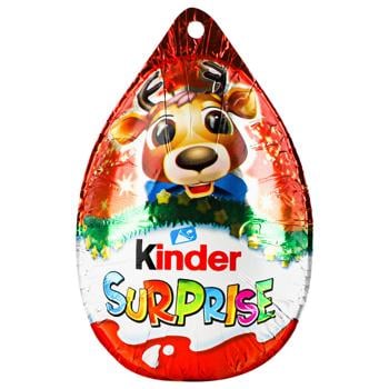 Яйцо Kinder Сюрприз новогодний из молочного шоколада с игрушкой 21г - купить, цены на METRO - фото 1