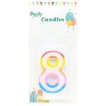 Свеча для торта цветная Цифра 8