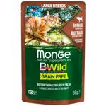 Корм вологий Monge Bwild Grain Free з буйволом для котів великих порід 85г