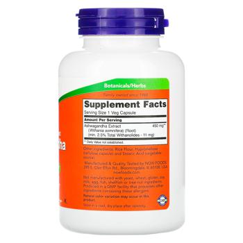 Now Foods Standardized Extract Ashwagandha 450mg 180 capsules - buy, prices for - photo 3