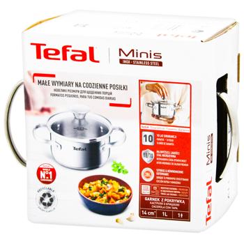 Кастрюля Tefal Minis с крышкой 14см 1л