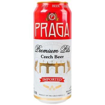 Пиво Praga Premium Pils светлое 4,7% 0,5л