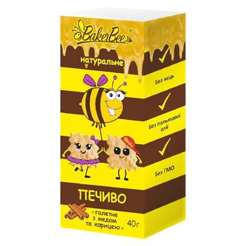 Печиво BakerBee натуральне галетне з медом та корицею 40г - купить, цены на Grono - фото 1