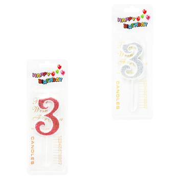 Number 3 Cake Candle with Glitter - buy, prices for Tavria V - photo 1
