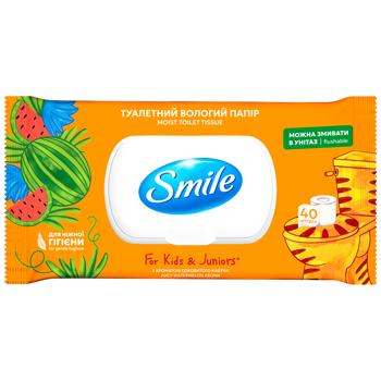 Туалетний папір вологий Smile для дітей та підлітків 40шт - купити, ціни на Cупермаркет "Харків" - фото 1