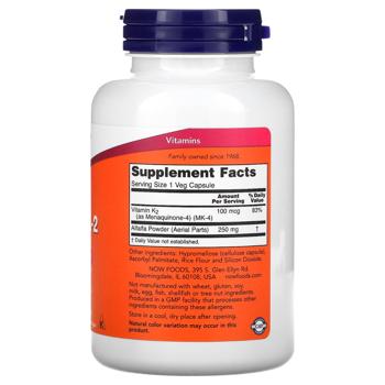 Now Foods Vitamin К2 МК-4 100mcg 250 capsules - buy, prices for Biotus - photo 3