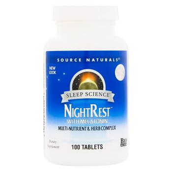 Мелатонін Source Naturals NightRest з травами 100 таблеток - купити, ціни на Біотус - фото 1