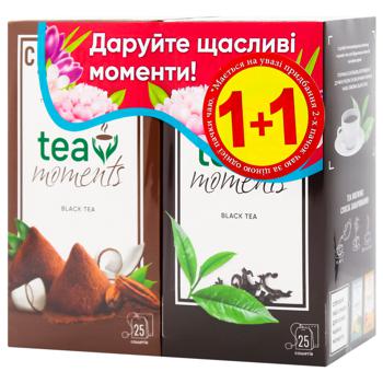 Набор черного чая Tea Moments Шоколадный Трюфель 1,5г*25шт и Оригинальный Черный 1,7г*25шт - купить, цены на ЕКО Маркет - фото 1