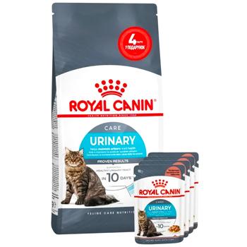 Набір корму Royal Canin Urinary Care для котів із захворюваннями сечовивідних шляхів cухий 2кг + вологий 4шт х 85г - купити, ціни на MasterZoo - фото 1