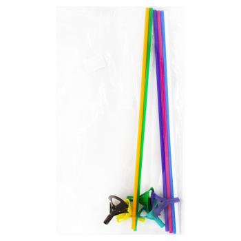 Multicolored Sticks for Balloons with Nozzles 5pcs - buy, prices for MegaMarket - photo 1