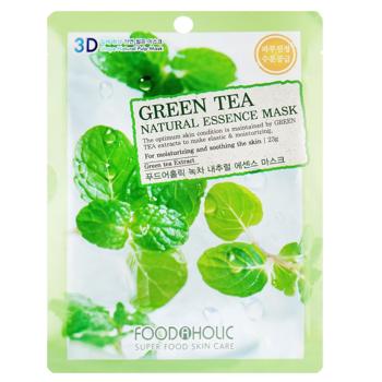 Foodaholic Natural Essence Green Tea Extract Fabric Facial Mask 23ml - buy, prices for NOVUS - photo 1