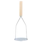 Oval Metal Potato Puree Masher with Wooden Handle d-10cm