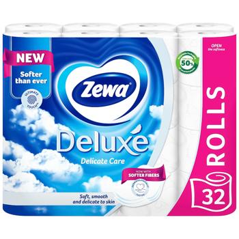 Zewa Deluxe Delicate Care 3-ply Toilet Paper 32pcs - buy, prices for NOVUS - photo 1