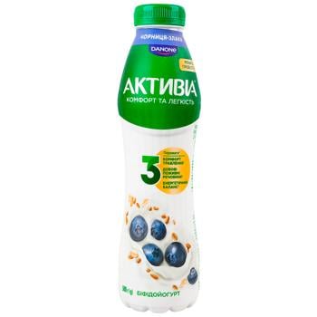 Бифидойогурт Активиа Черника-злаки 1,2% 500г