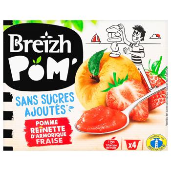 Пюре фруктовое Breizh Pom яблоко-клубника без сахара 100г х 4шт - купить, цены на Auchan - фото 2