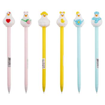 Ручка гелева ZiBi Duck Пиши-стирай 0,5мм синій в асортименті