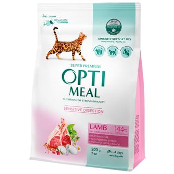 Optimeal Dry Food with Lamb for Cats with Sensitive Digestion 200g