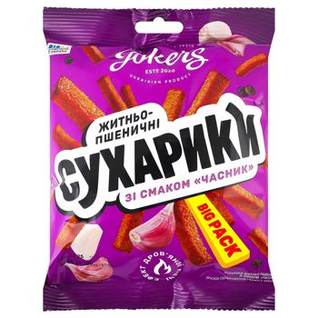 Сухарики JokerS житньо-пшеничні зі смаком часник 100г - купити, ціни на Чудо Маркет - фото 1