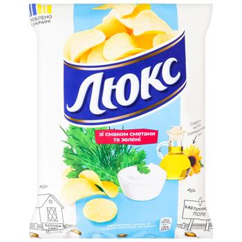 Чипси Люкс зі смаком сметани та зелені 105г