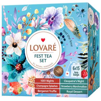 Набір чаю Lovare Fest Tea Set 157,5г 90шт - купити, ціни на Ідеал - фото 1