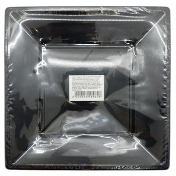 Plates Square Plastic Black 18cm 10pcs - buy, prices for COSMOS - photo 1