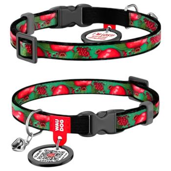Waudog Pomegranates Nylon Cat Collar with QR Passport XS 20-30cm - buy, prices for Auchan - photo 1